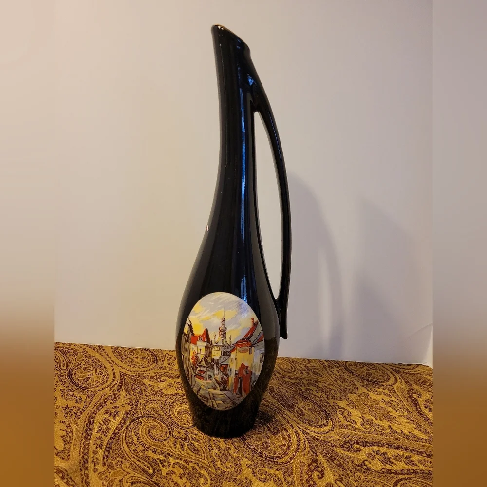 Vintage Romanian Hand-painted Decanter - Picture 1 of 10